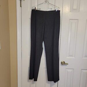 Fabrizio Gianni Gray Pink & Mint Ombre Pinstripe Stretch Trousers, Size 12